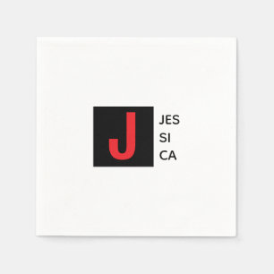 Modern Elegant Enkel Professionell Monogram Pappersservett