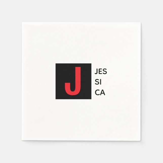 Modern Elegant Enkel Professionell Monogram Pappersservett (Framsidan)