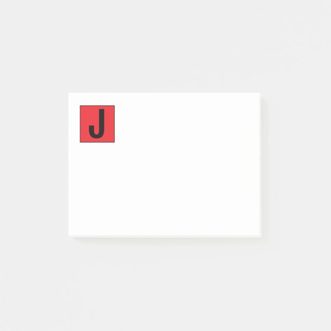 Modern Elegant Enkel Professionell Monogram Post-it Block (Framsida)
