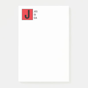 Modern Elegant Enkel Professionell Monogram Post-it Block