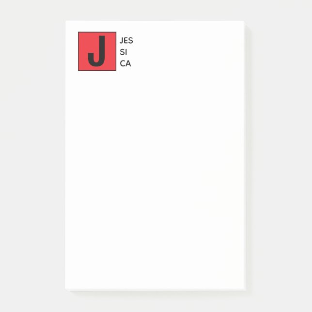 Modern Elegant Enkel Professionell Monogram Post-it Block (Framsida)