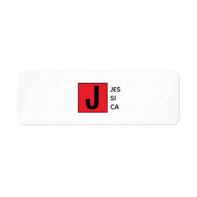Modern Elegant Enkel Professionell Monogram Returadress Etikett (Framsidan)