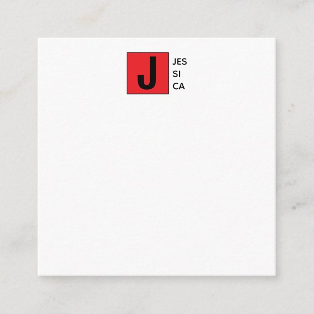 Modern Elegant Enkel Professionell Monogram Tilläggskort (Framsida)
