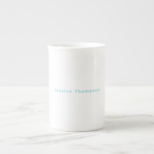 Modern Elegant Enkel Professionell Namn Benporslin Mugg