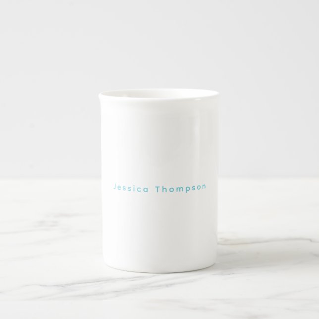 Modern Elegant Enkel Professionell Namn Benporslin Mugg (Framsidan)