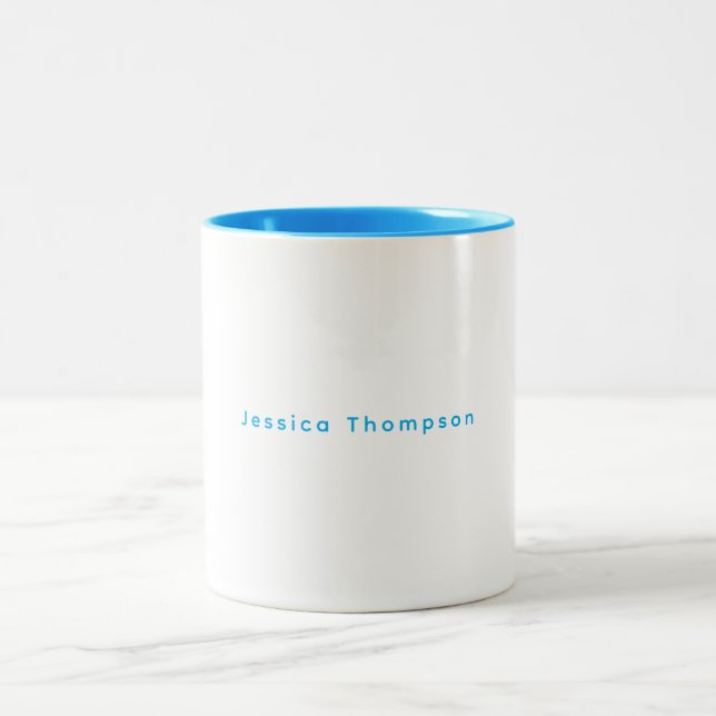 Modern Elegant Enkel Professionell Namn Två-Tonad Mugg (Center)
