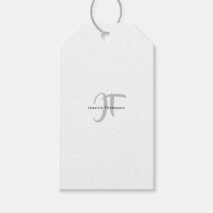 Modern Elegant Enkel Professionell Namnmonogram Presentetikett