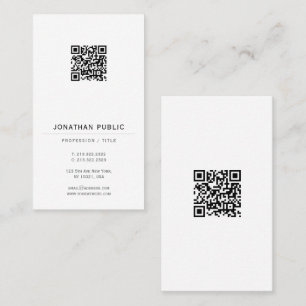 Modern Elegant Enkel QR-kod Mall Vertikal Visitkort