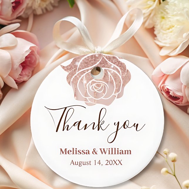 Modern Elegant enkel ro guld Bröllop Tack Gåvor Etiketter (Skapare uppladdad)