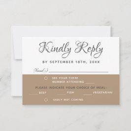 Modern Elegant Enkel Skrift RSVP Meny Val