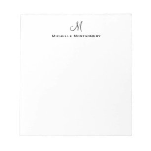 Modern Elegant - enkel skriptmonogram - initialt Anteckningsblock