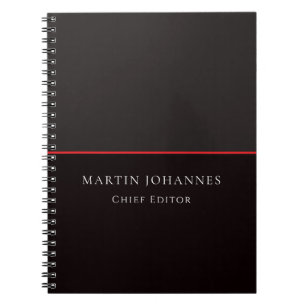 Modern Elegant Enkel Stilfull Grå Svart Minimalist Anteckningsbok