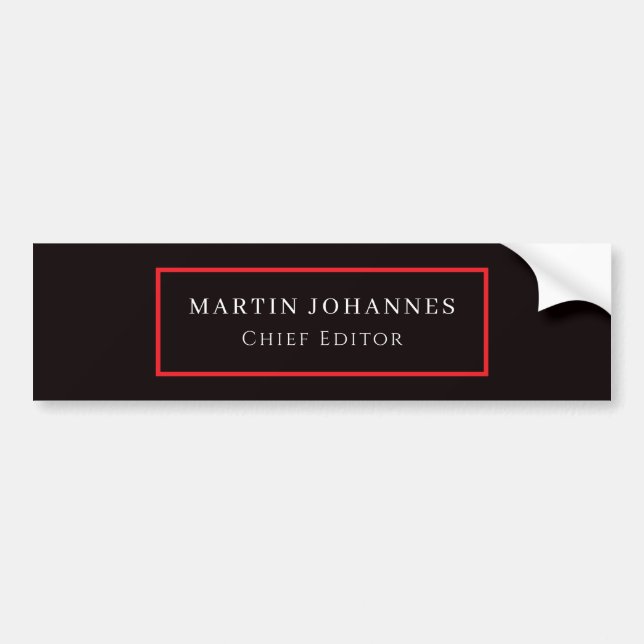 Modern Elegant Enkel Svart Minimalistisk Bildekal (Framsidan)
