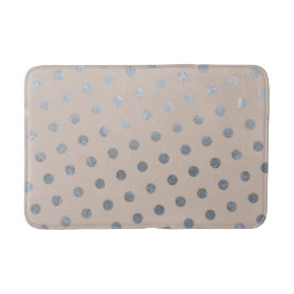 Modern Elegant - enkel titel & Silver Polka dots Badrumsmatta