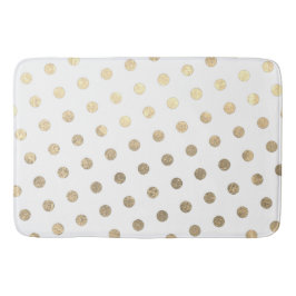 Modern Elegant Enkel Vit ros Guld Polka dots Badrumsmatta