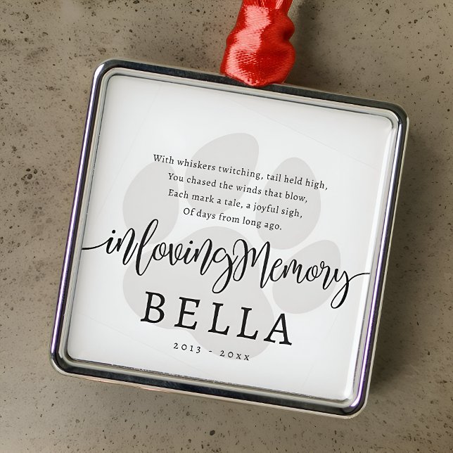 Modern Elegant - enkelt Chic-minnesmärke för Pet C Julgransprydnad Metall (Skapare uppladdad)