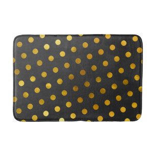 Modern Elegant - enkelt kol och Guld Polka dots Badrumsmatta