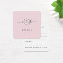 Modern Elegant - enkelt monogram  presentkort