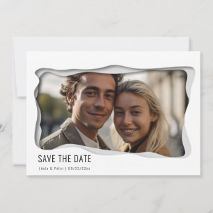 Modern Elegant ett fotominimalistiskt Stil Spara Datumet