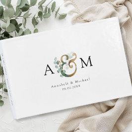 Modern Elegant Eucalyptus Ampersand Bröllop Gästböcker