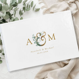 Modern Elegant Eucalyptus Ampersand Bröllop Gästböcker