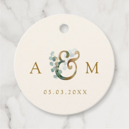 Modern Elegant Eucalyptus Ampersand Bröllop Gåvor Etiketter