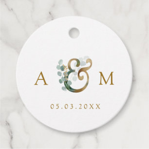 Modern Elegant Eucalyptus Ampersand Bröllop Gåvor Etiketter