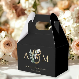 Modern Elegant Eucalyptus Ampersand Bröllop Presentaskar