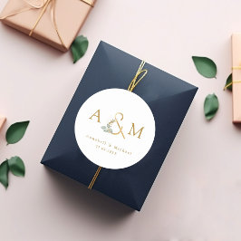 Modern, elegant eucalyptus ampersand runt klistermärke