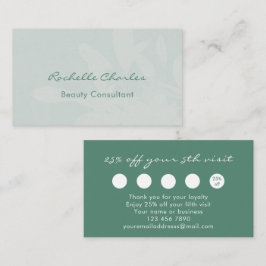 Modern Elegant Eucalyptus Green Beauty Consultant Lojalitetskort