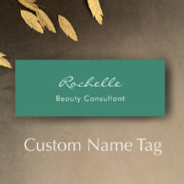 Modern Elegant Eucalyptus Green Custom Employee Namnbricka