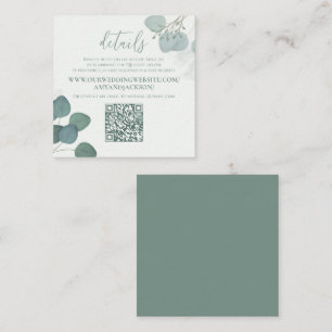 Modern Elegant Eucalyptus Greenery QR-kodwebbplats Fyrkantigt Visitkort