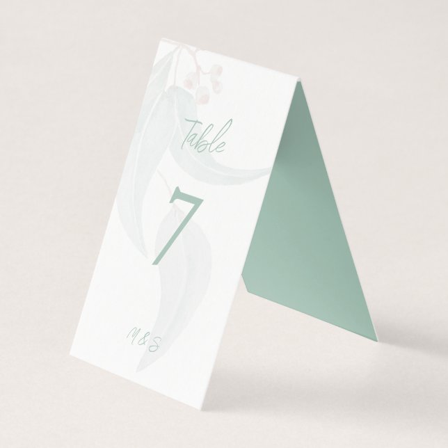 Modern Elegant Eucalyptus Mint Boho Chic Kort (Framsida)