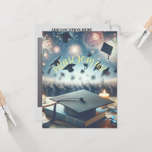 Modern Elegant Examenfest  Inbjudningar (Fram/Back In Situ)