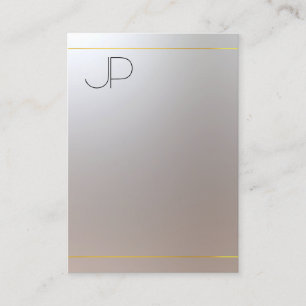 Modern Elegant Falskt Guld Silver Monogram Visitkort