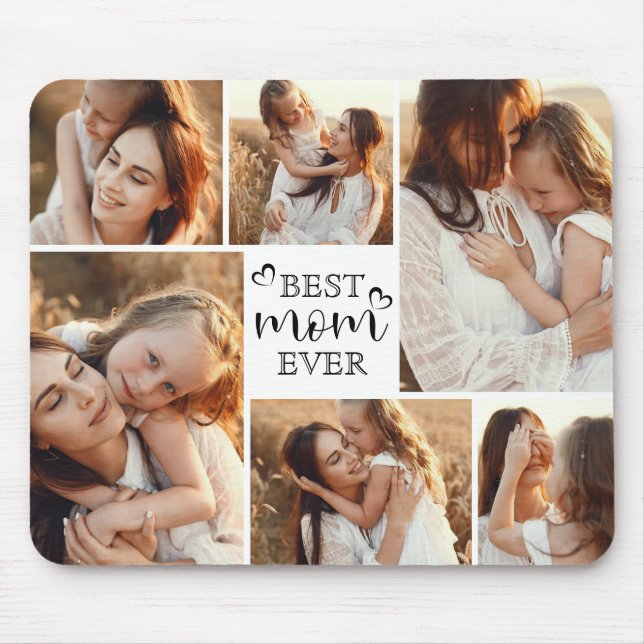 Modern Elegant Familj 6 Foto Collage Minnessak Musmatta (Framsidan)