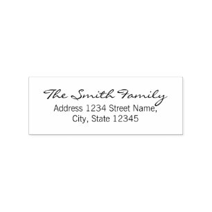 Modern Elegant Family Namn-Returadress Stämpel