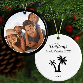 Modern + Elegant Family Vacation Photo jul Julgransprydnad Keramik