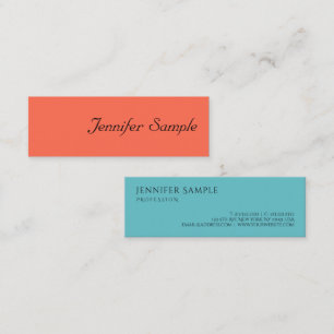 Modern Elegant Färg Calligraphed Script-mall Mini Visitkort