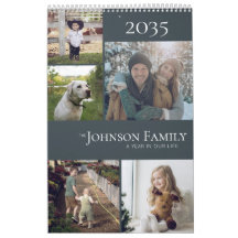 Modern Elegant Färg Familj Foto Kalender