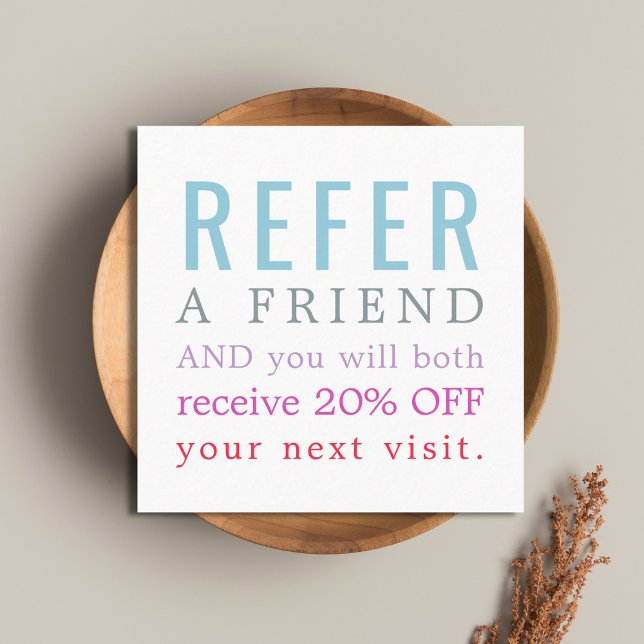 Modern Elegant Färgrik Skönhetssalong Referralkort Rabattkort (Skapare uppladdad)