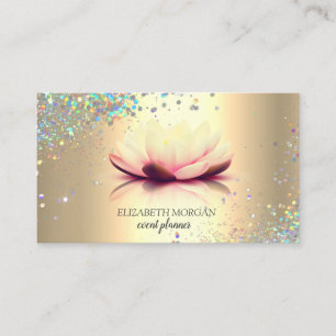 Modern Elegant färgstark konfetti Lotus Guld Visitkort