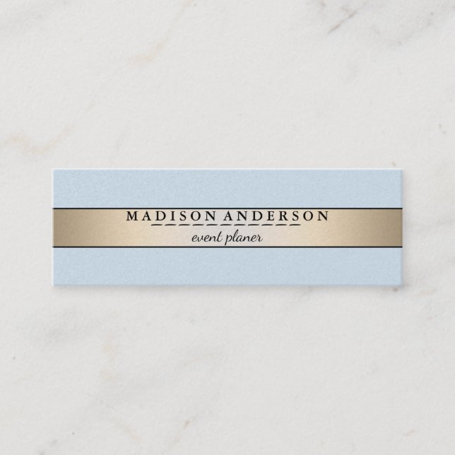 Modern Elegant Faux Gold Foil Stripe Mini Visitkort (Framsida)