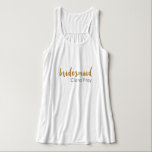 modern elegant faux guld bridesmaid text linne med racerback<br><div class="desc">Elegant och tydlig design av faux guld bridesmaid. Du kan anpassa designen genom att ändra bakgrunden till färg,  lägga till namn eller annan text.</div>
