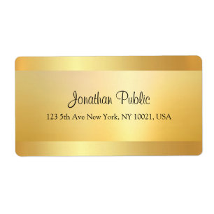 Modern Elegant Faux Guld Coola Skriptmall Fraktsedel