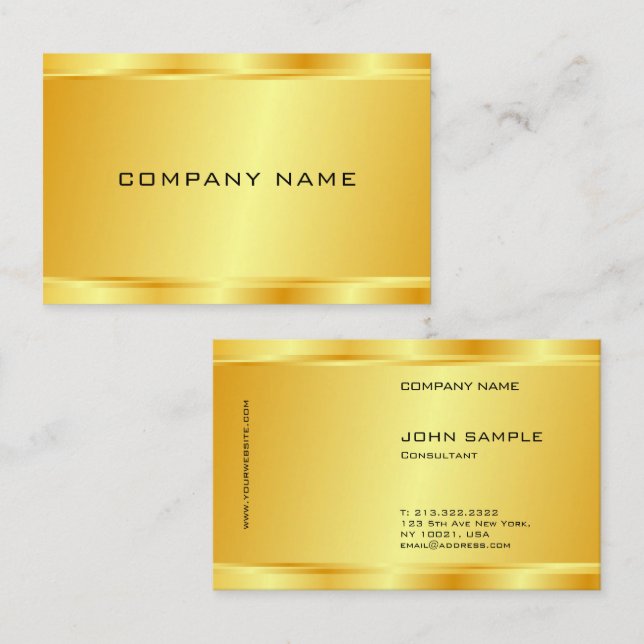 Modern Elegant Faux Guld Glamor Luxury-mall Visitkort (Fram/baksida)