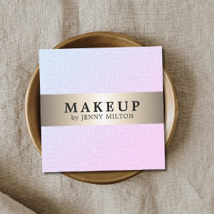 Modern Elegant Faux Guld Rand Makeup Artist Fyrkantigt Visitkort