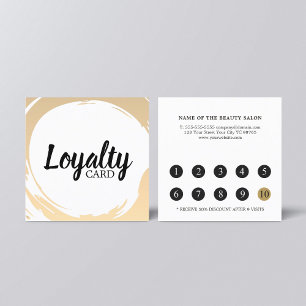 Modern Elegant Faux Guld White Beauty Salon  Lojalitetskort