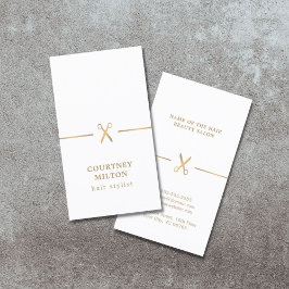 Modern Elegant Faux Guld White Hair Stylist Visitkort