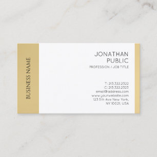 Modern Elegant Faux Guld White Professionell Visitkort